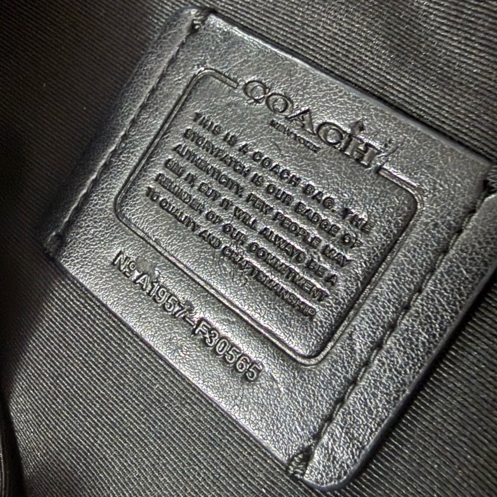 Coach Black Leather F30565 2-Way Tote Bag - Picture 13 of 15